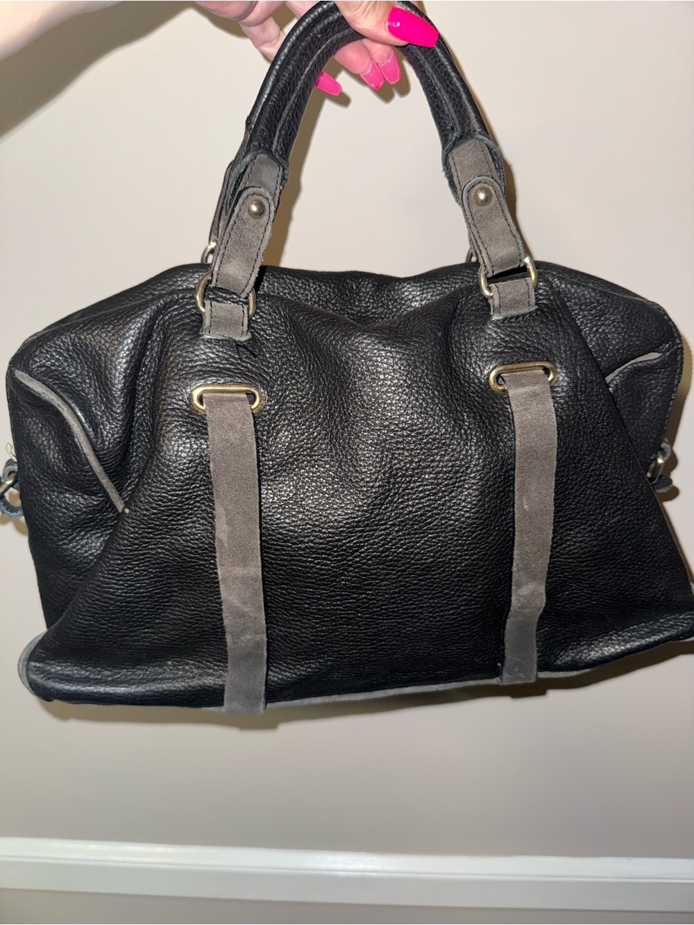Dimoni Stylish Navy Leather Tote Handbag - Versatile Everyday Carry